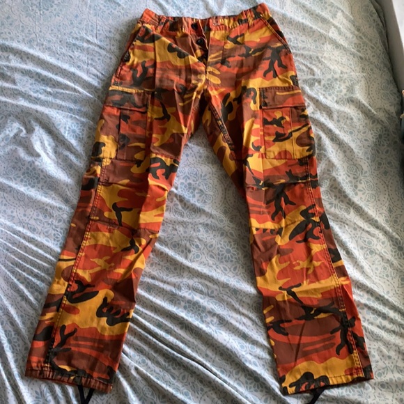 Orange Camo Cargo Pants - Picture 2 of 4